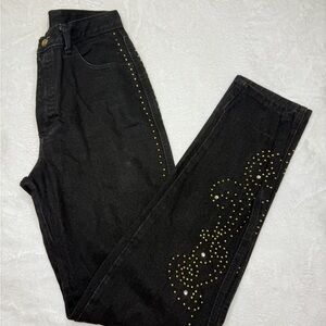 Lorraine Wardy size 6 made in USA Black Studded Women's Jeans